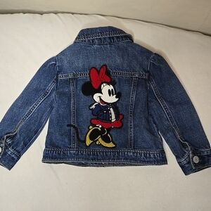 Baby Gap Disney Minnie Mouse Toddler Girl Applique Denim Jacket 2T